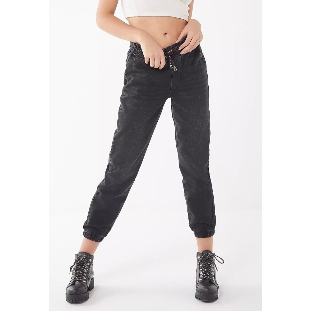 BDG Urban Outfitters Black‎ Denim Elastic Waist Drawstring Jogger Jeans Small